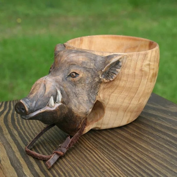Holzbecher - WildSip - Handgefertigtes Tierdesign - Abenteuerliche Hydration