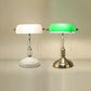 Traditionelle chinesische rechteckige antike Bank Metall Glas 1-Licht Tischlampe für Schlafzimmer