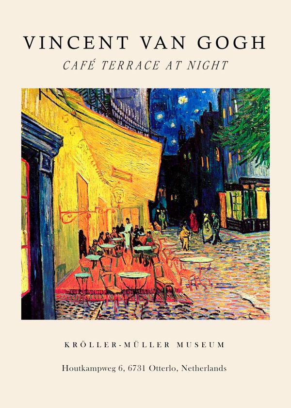 Café Terrasse bei Nacht Ausstellung - Van Gogh