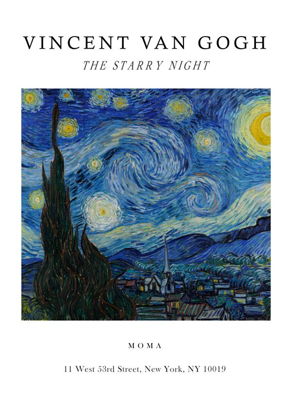 Die Sternennacht Ausstellung Weiß - Van Gogh