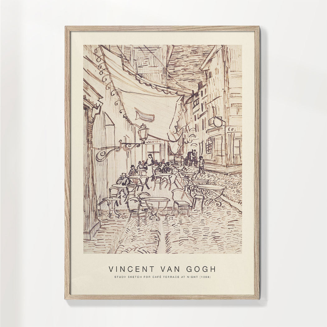 Study Sketch for Cafe�� Terrace at Night (Special Edition) - Vincent van Gogh