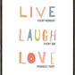Frendorf | Live Laugh Love Zitat Pastellfarben