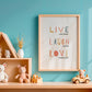 Frendorf | Live Laugh Love Zitat Pastellfarben