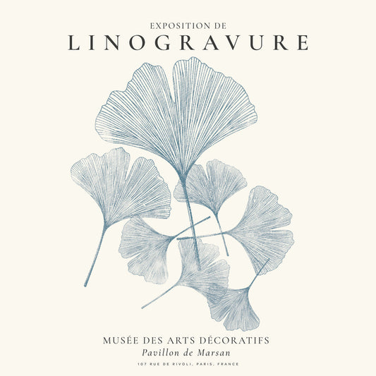 Frendorf | Exposition von Linolschnitt, Ginkgo-Blätter - QUADRAT