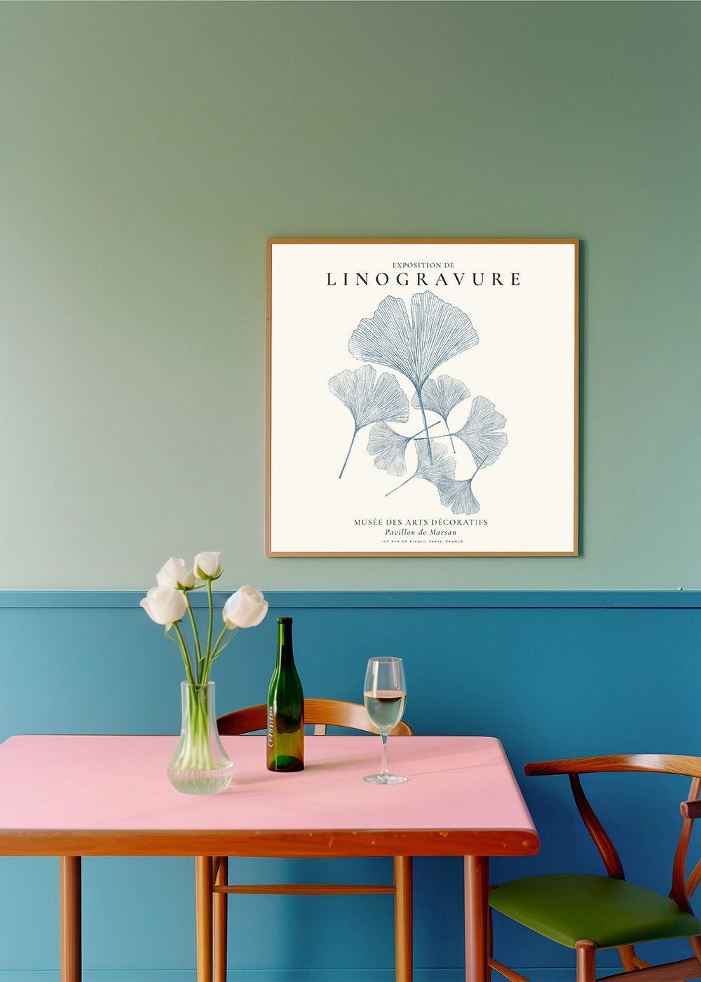 Frendorf | Exposition von Linolschnitt, Ginkgo-Blätter - QUADRAT