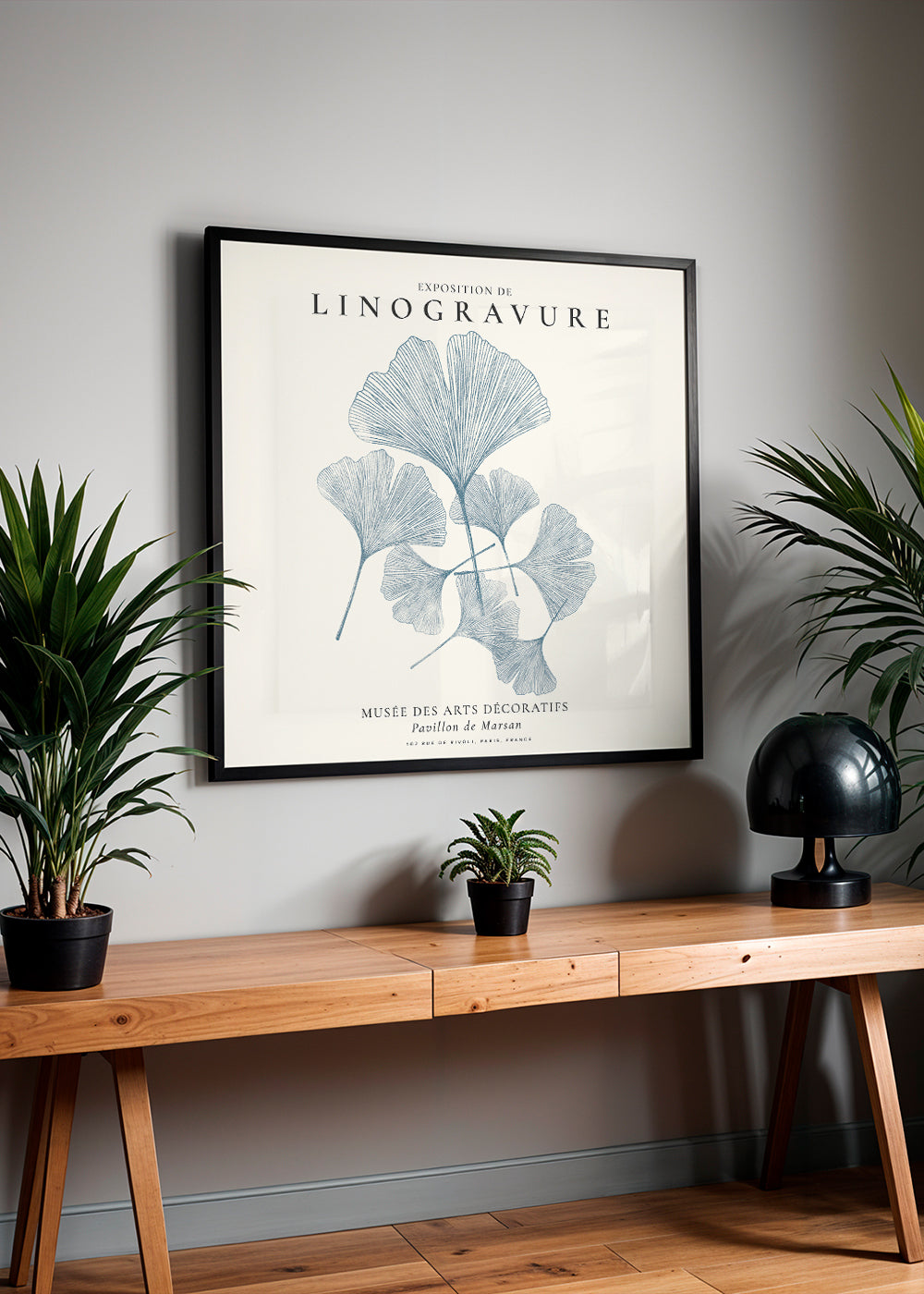Frendorf | Exposition von Linolschnitt, Ginkgo-Blätter - QUADRAT