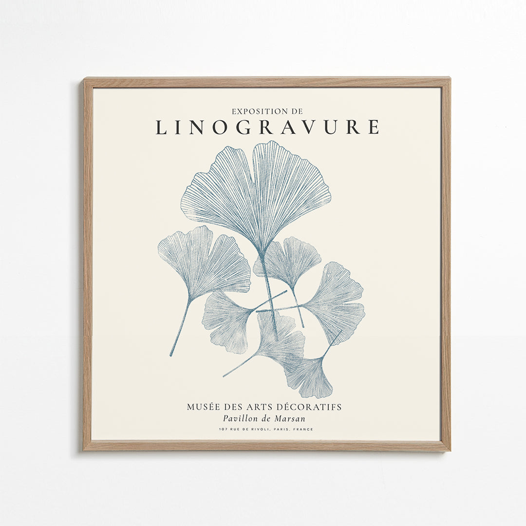 Frendorf | Exposition von Linolschnitt, Ginkgo-Blätter - QUADRAT