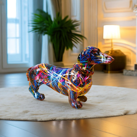 Grafitti-Dackel-Skulptur