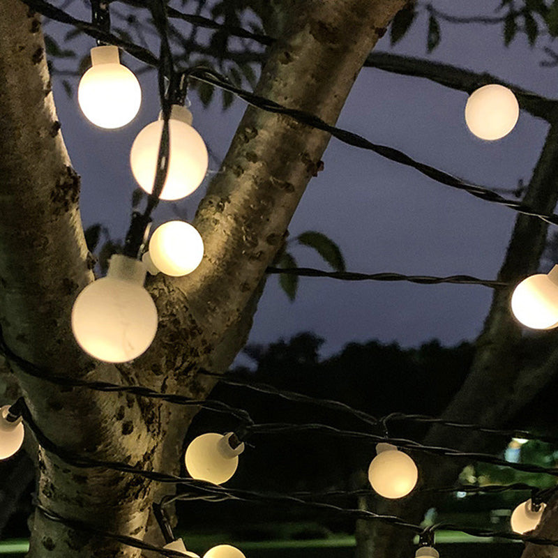 Frendorf | Moderne Art Deco wasserdicht Solar PVC Gummi Acryl Schnee Biene Ball Kristall Ball Tropfen LED Lichterkette Außenbeleuchtung für Garten