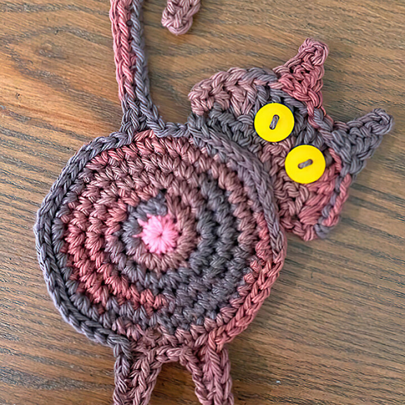 Frendorf | 🐱Lustige Katzenpo-Untersetzer Katzenpo-Tassenmatte Gestricktes Geschenk für Katzenfans