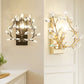 Moderne Kreative Leichte Luxus Kristallblatt 1-Licht Wandlampe