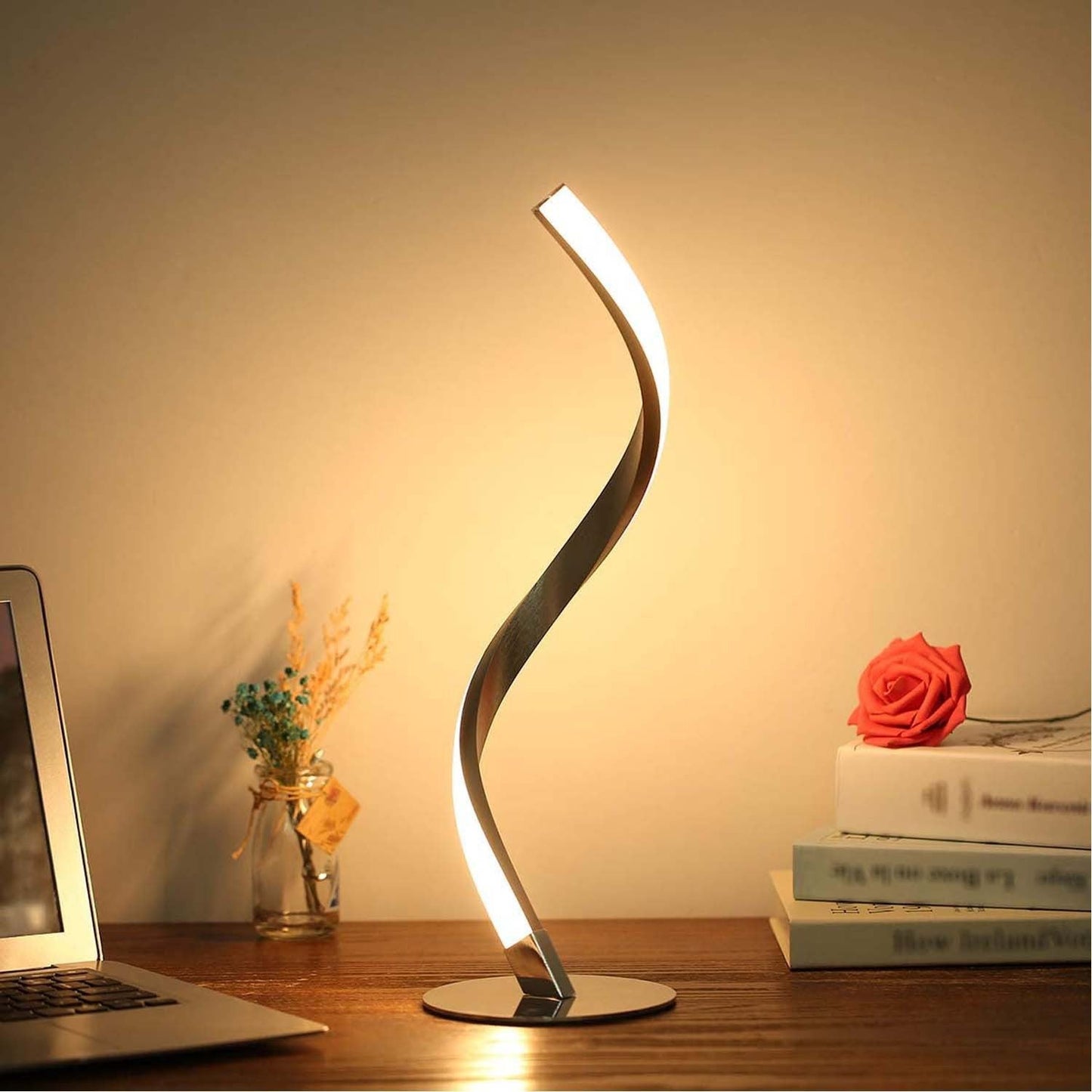 Moderne Minimalistische Aluminium Spiralstreifen LED Tischlampe Für Zuhause Büro
