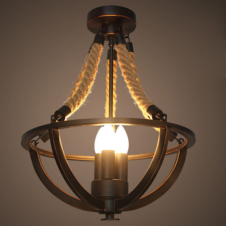 Industriel Eisen Schnur 3-Licht Insel Licht Kronleuchter