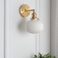 Frendorf | BrassGlow Japanische Retro Wandleuchte | Minimalistisches Design | Zylinder Oval | Messing & Lucite | 1-flammig