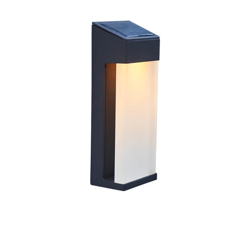 Frendorf | SolAura Frosted Glas Außenleuchte | Solar LED Wandleuchte | Wasserdicht & Energiesparend