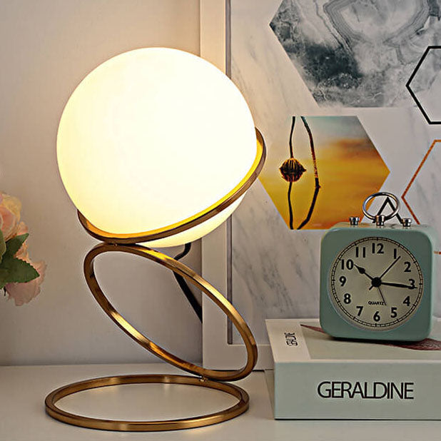 Frendorf | SpiraLume Kreative Tischlampe | Glas-Kugeldesign | Spiralfuß | Moderne Beleuchtung für Zuhause