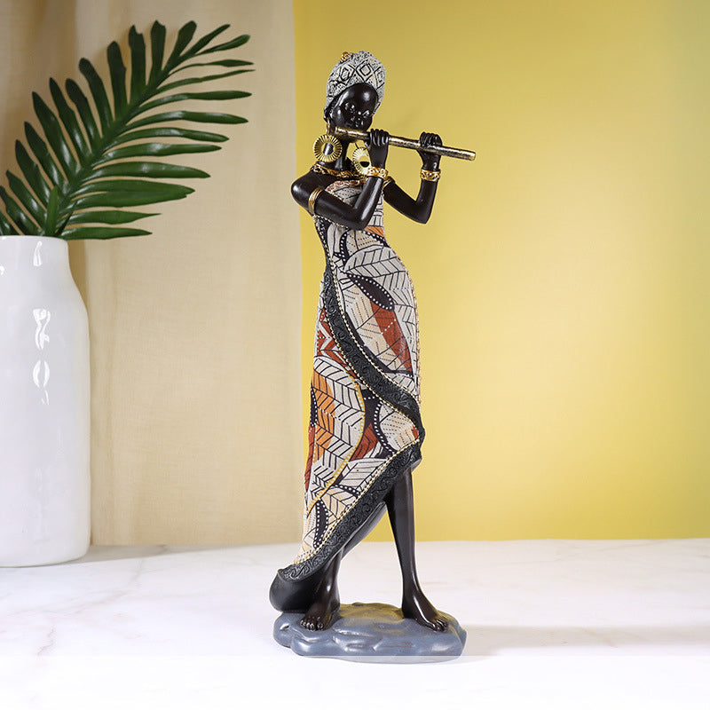Afrikanische weibliche Musiker-Skulptur