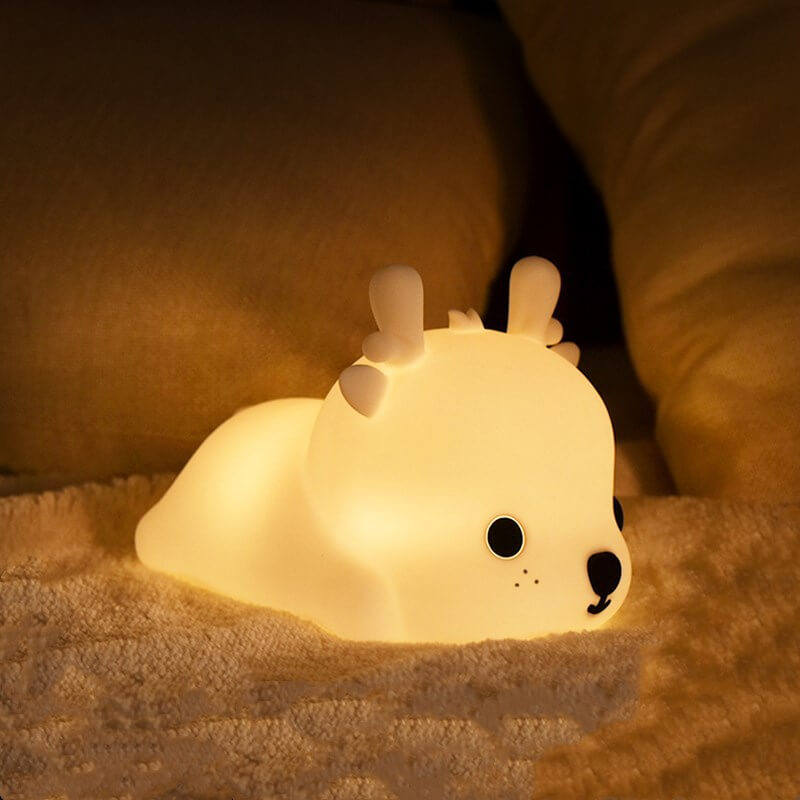 Kreative Reh-förmige Silikon LED USB Aufladbare Nachtlicht Tischlampe