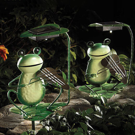 Outdoor Solar Frog Eisen LED Garten Boden Einsetzen Landschaft Licht