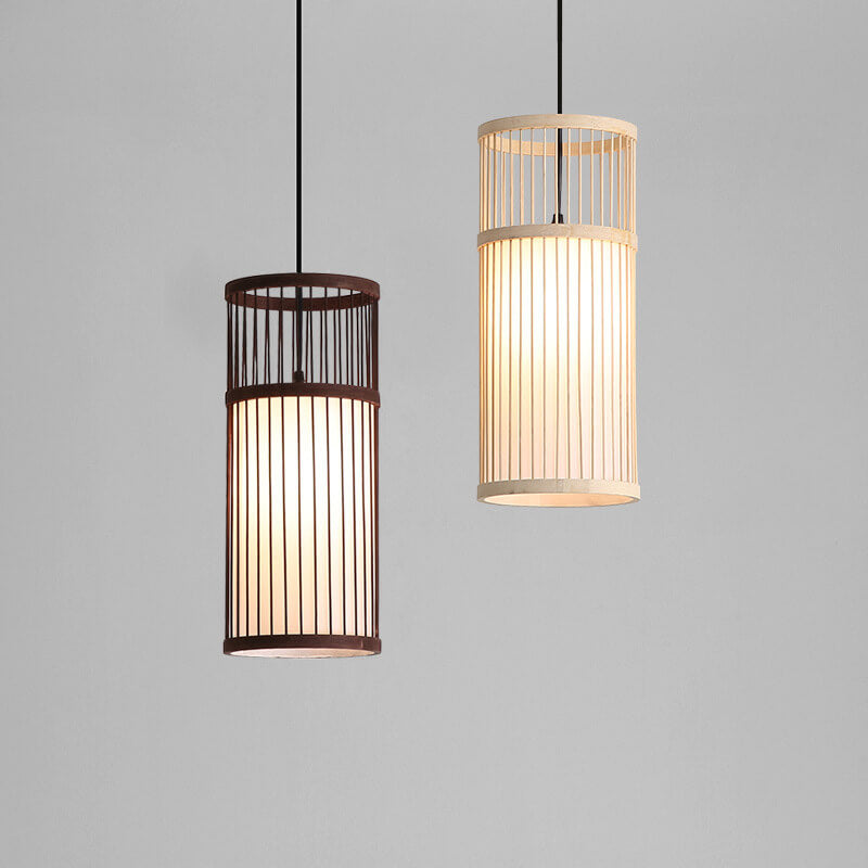 Frendorf | Bambora Zen Pendelleuchte | Handgewebte Bambus-Laterne | Japanisches Design | Natürliche Eleganz
