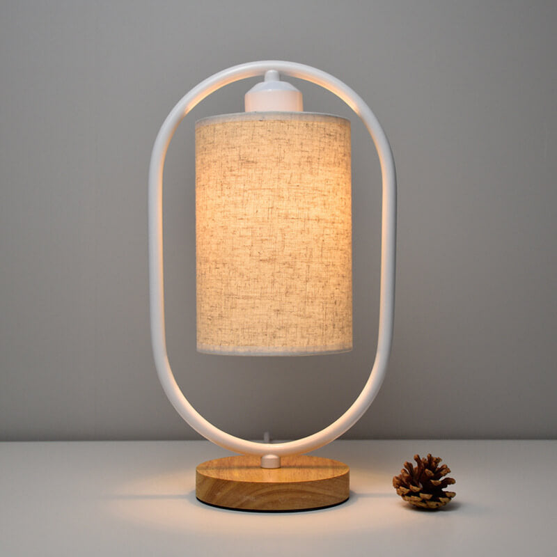 Frendorf | LinoLux Nordic Tischlampe | Dimmbar | Leinenschirm | LED Beleuchtung für Zuhause