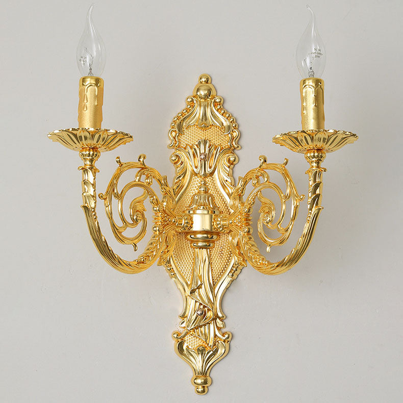 Frendorf | LustraCandle Wandleuchte | Europäisches Luxus-Design aus Zinklegierung | 2-flammig | Mit Stoffschirmen oder Ohne | Für Wohnräume & Flure