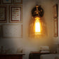 Contemporary Industrial Round Cup Iron Glass 1-Light Wall Sconce Lamp For Living Room