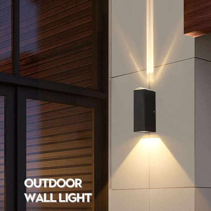 Frendorf | AquaLuxe LED Außenwandleuchte | Wasserdicht & Modernes Design | Rechteckige Außenlampe für Haus & Garten