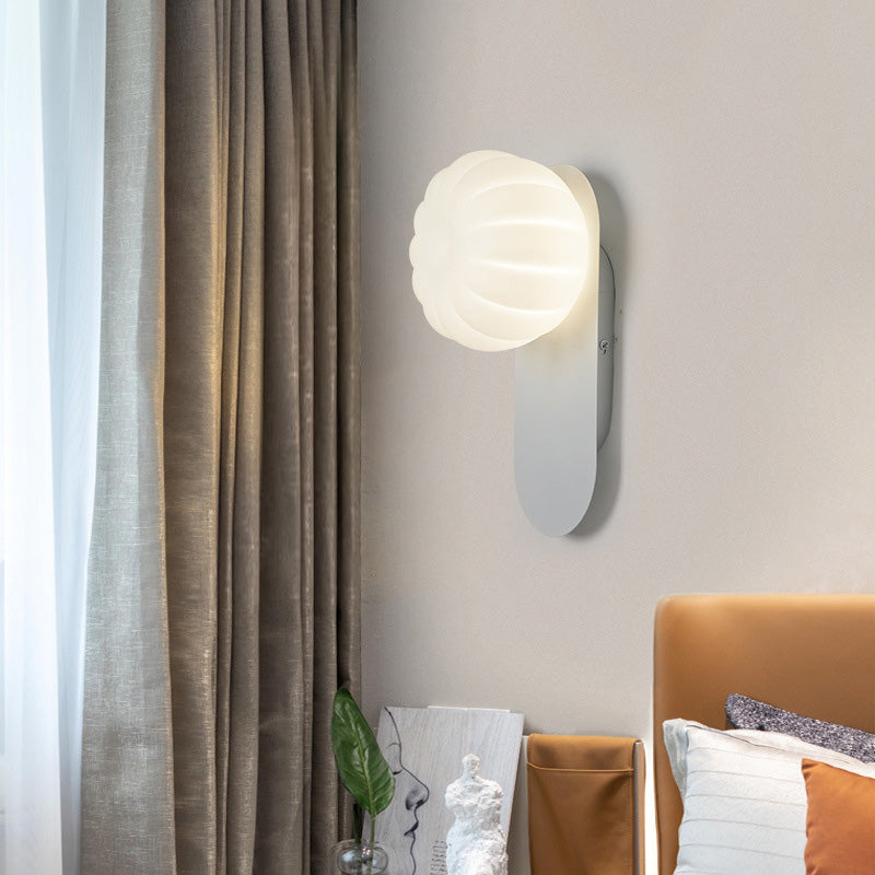 Moderne Einfachheit PE Kürbisform Eisen 1-Licht Wandleuchte Lampe Für Schlafzimmer