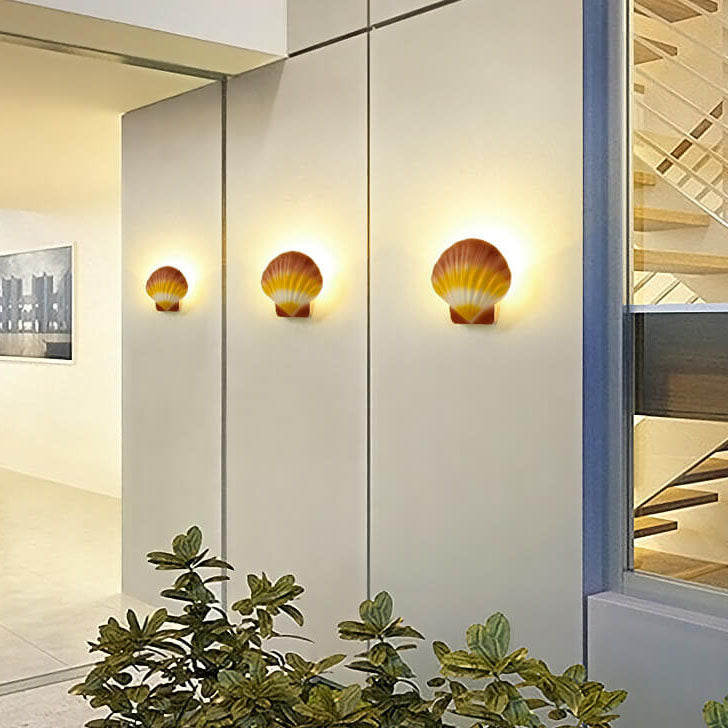 Frendorf | ShellBright LED Wandleuchte | Kreatives Muscheldesign | Aluminium | Wasserdicht | Außenbeleuchtung