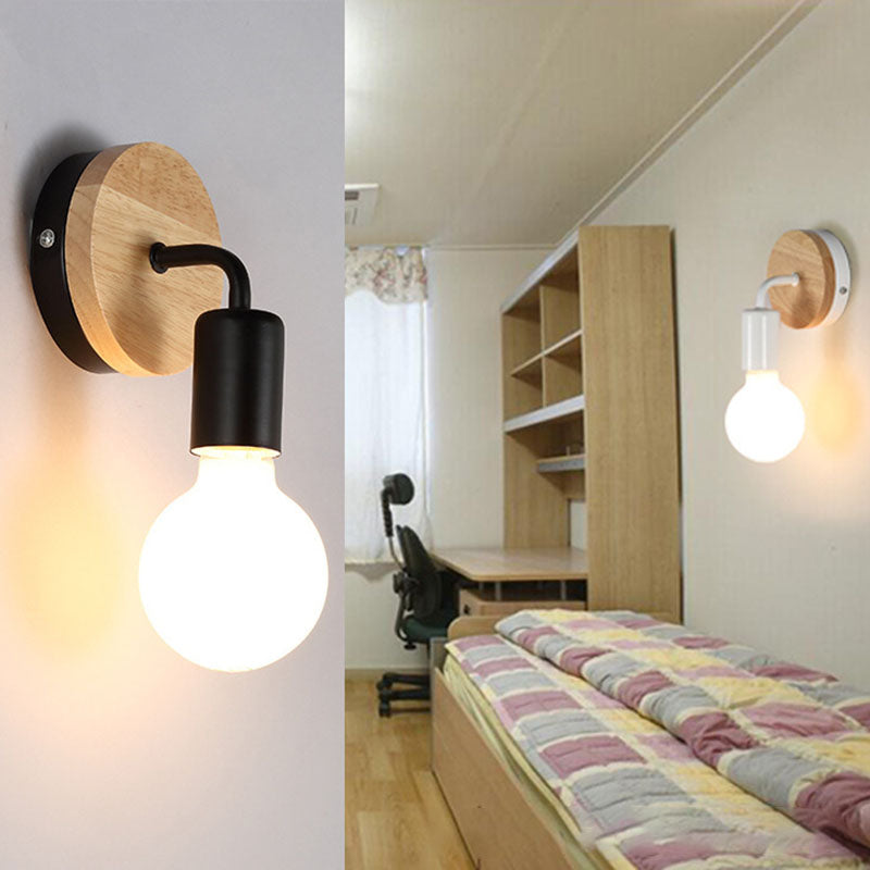 Frendorf | ArcoLune Wandleuchte | Modernes gebogenes Holz-Design | Beleuchtung für Schlafzimmer | Stilvoll & funktional