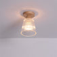 Frendorf | Logra Japanese Minimalist 1-Licht Semi-Flush Mount Deckenleuchte | Holz & Glas | Stimmungslicht | Deko für Zuhause