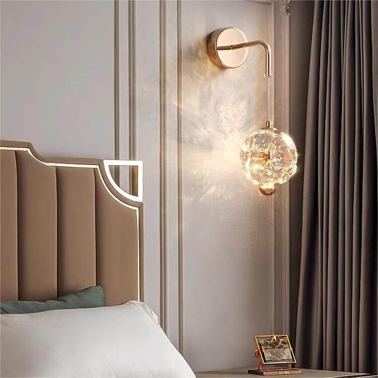 Frendorf | Crystalyn Wandleuchte | Moderner Luxus | Kristall-LED-Design | Dimmbares Licht für Schlafzimmer