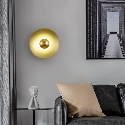Contemporary Creative Macaron Flying Saucer Hardware LED Wall Sconce Lamp For Bedroom