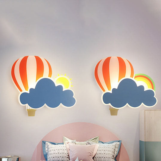 Frendorf | SkyDream LED Wandleuchte | Kreatives Heißluftballon- & Wolkendesign | Für Kinderzimmer | Warmweißes & Weißes Licht
