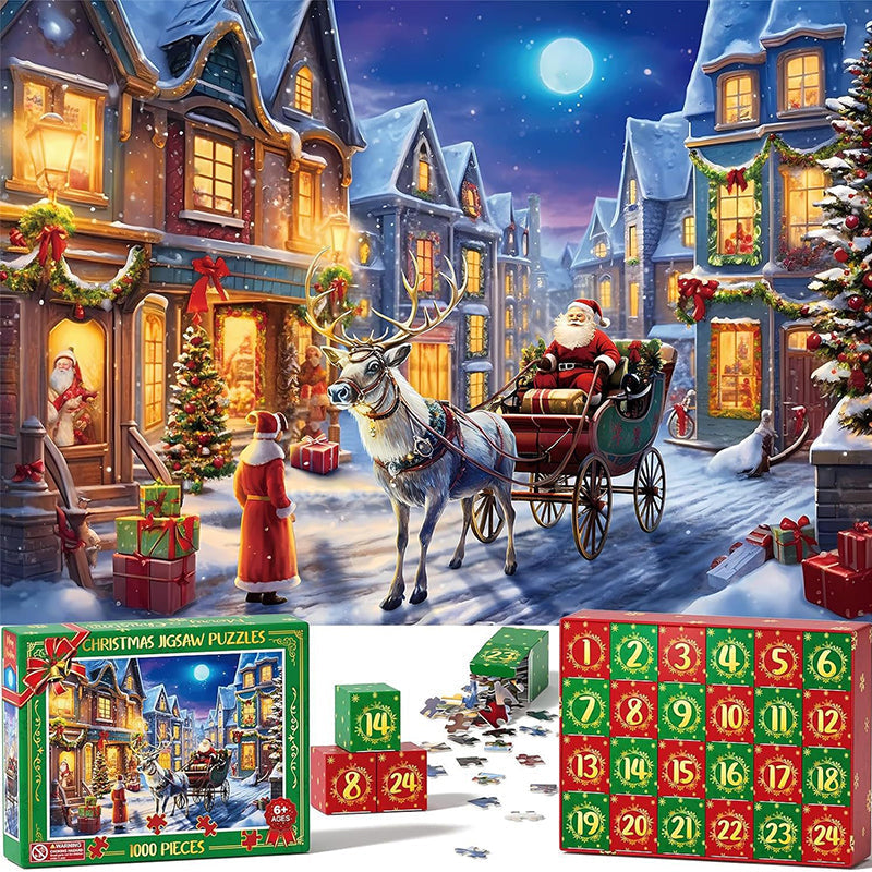 Frendorf | Adventskalender Weihnachts-Puzzle Blind Box 24 Teile 1000 Teile