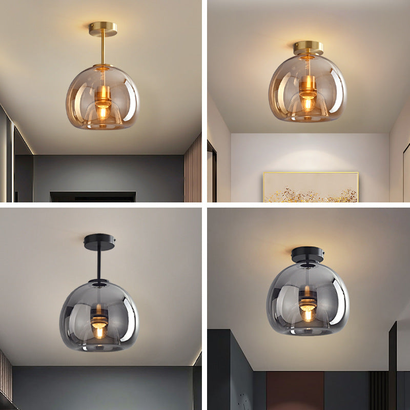 Frendorf | Nordora Luxus Rundglas-Deckenleuchte | Semi-Flush Mount | Modernes Skandinavisches Design