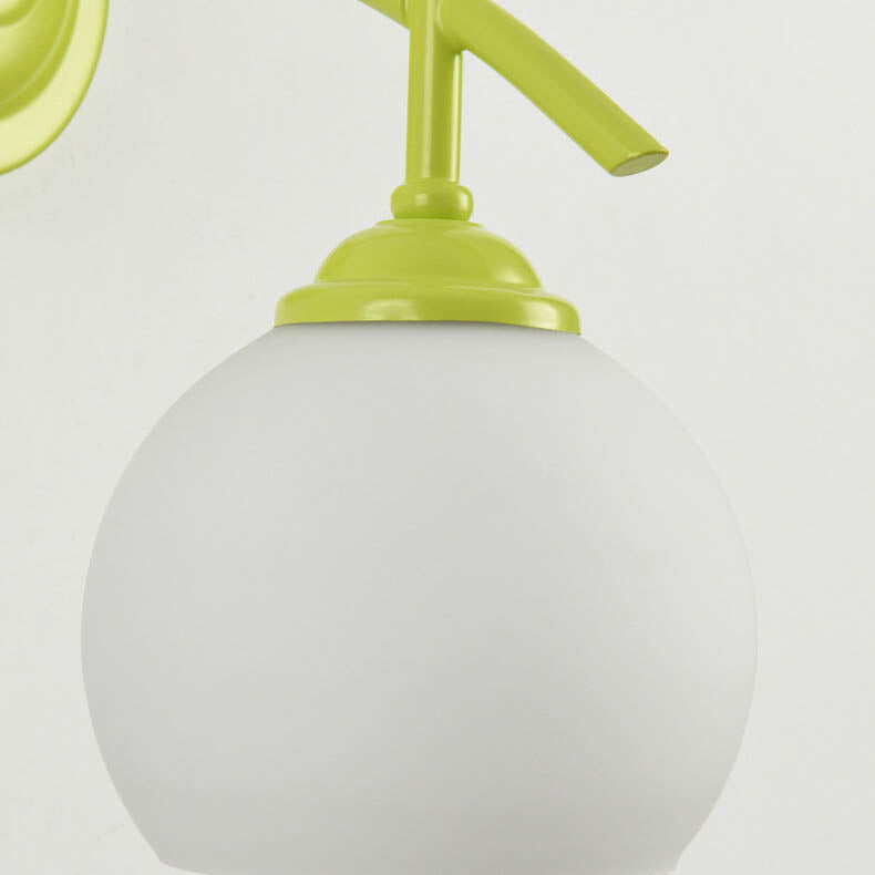 Modern Art Deco Round Glass Metal 1-Light Wall Sconce Lamp For Bedroom