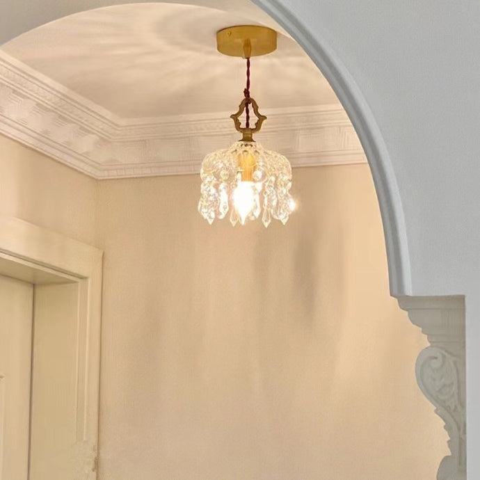 Frendorf | Novelette Pendelleuchte | Art Deco Design | Messing & Kristall | Stilvolle Beleuchtung für Wohnzimmer