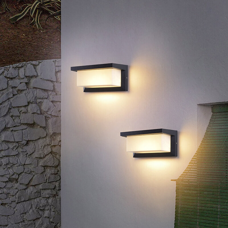 Modern Minimalist Solar Rechteck PC LED Außen Wandleuchte Lampe Für Außenpatio