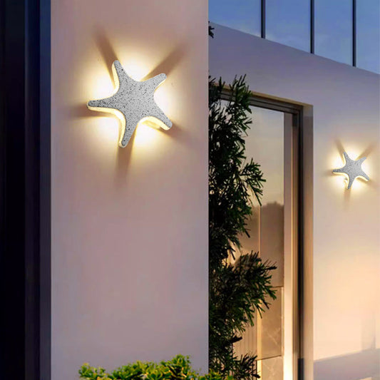 Zeitgenössische Einfachheit Aluminium Seestern Design LED wasserdichte Wandlaterne Lampe für Außenterrasse