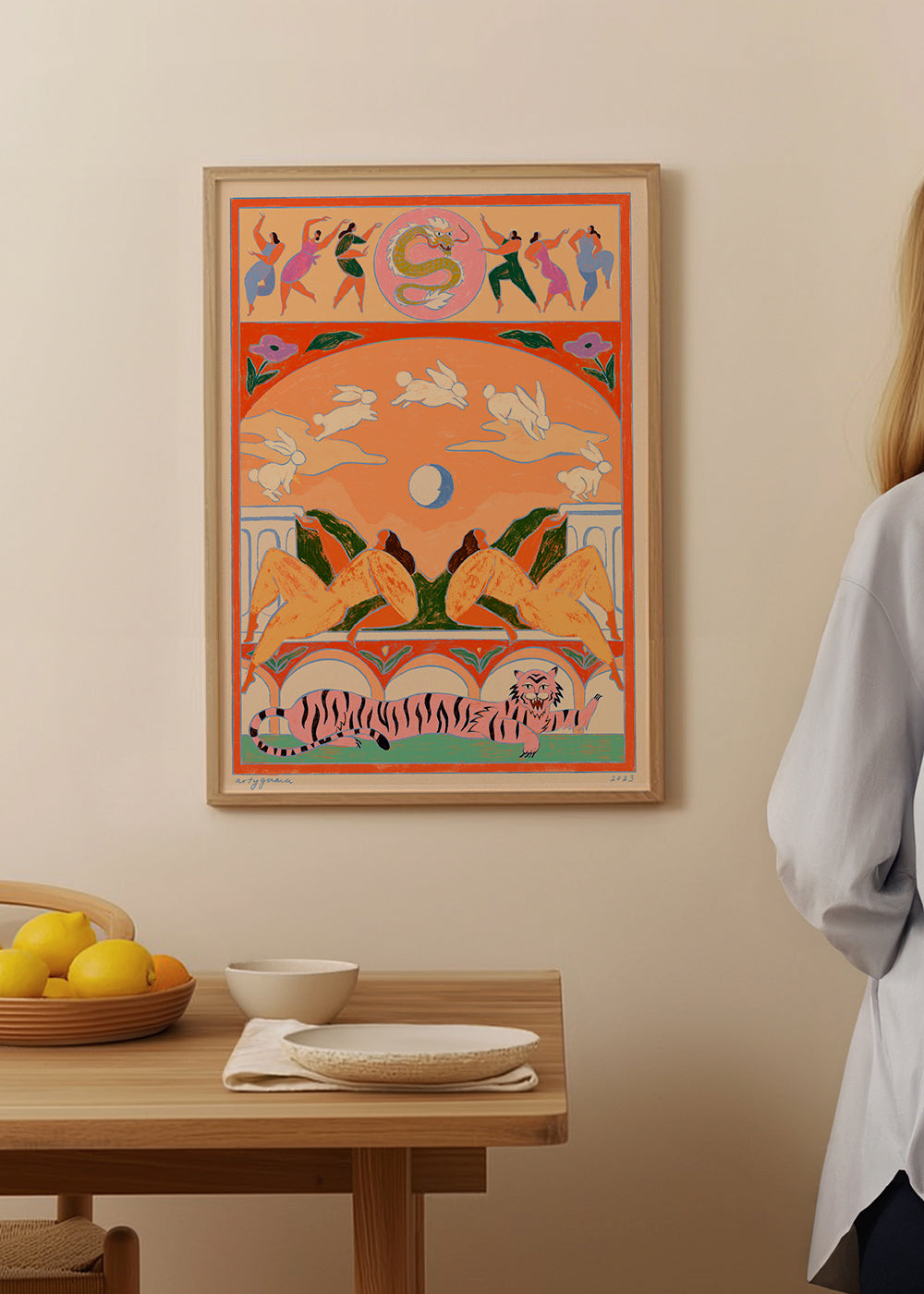 Frendorf | Rabbit springt über den Mond - Arty Guava