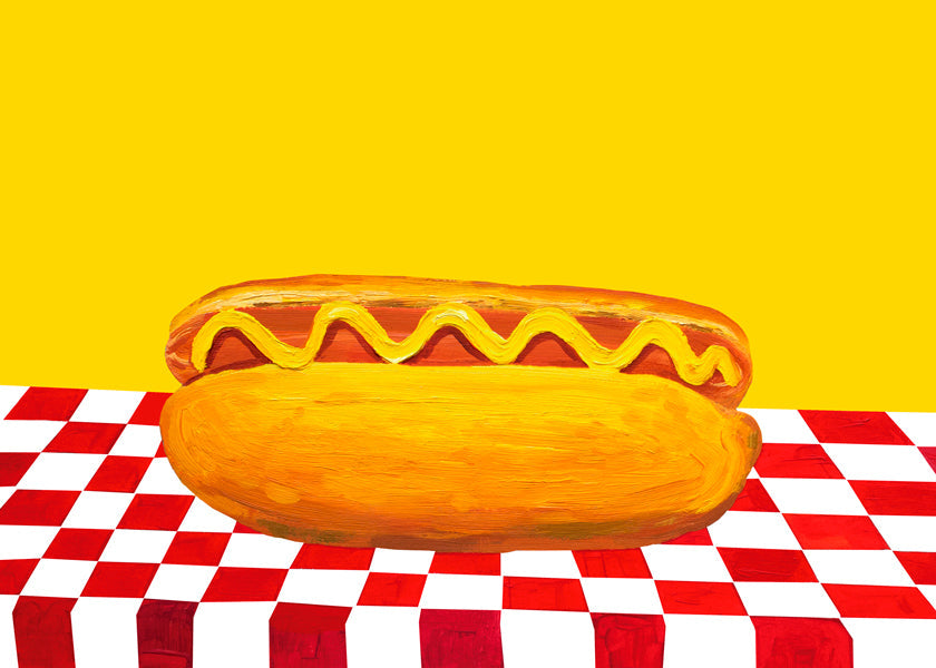 Frendorf | Hot Dog mit Senf rotes Karomuster gelb - Alice Straker