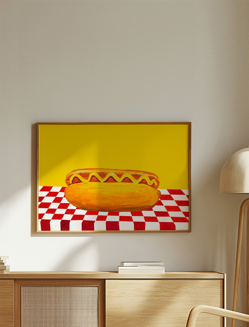 Frendorf | Hot Dog mit Senf rotes Karomuster gelb - Alice Straker