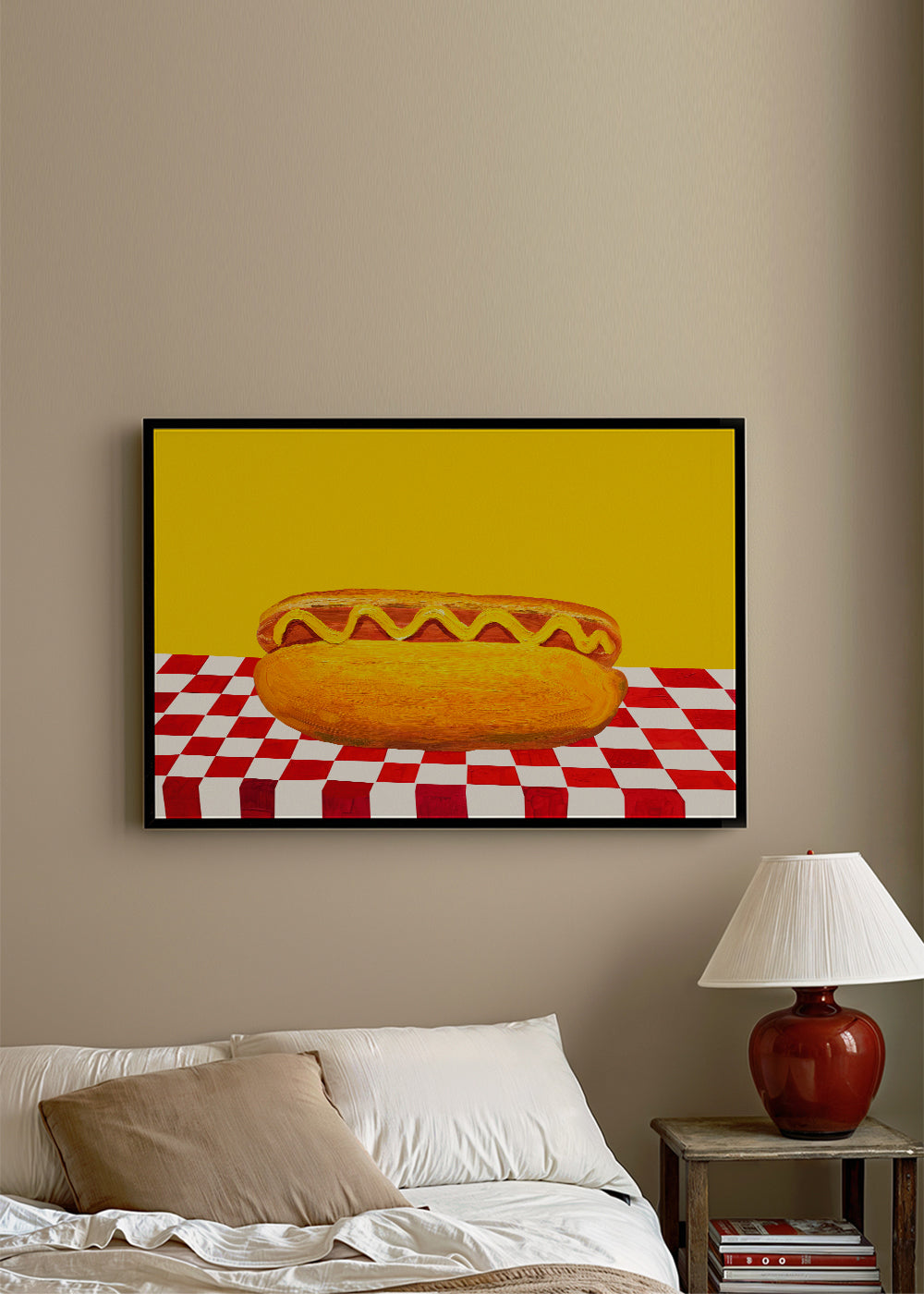 Frendorf | Hot Dog mit Senf rotes Karomuster gelb - Alice Straker