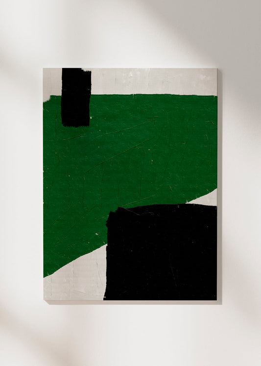 Frendorf | Leinwand Grün Beige Schwarz Öl Abstract Malerei - DAS MIUUS STUDIO