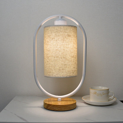 Frendorf | LinoLux Nordic Tischlampe | Dimmbar | Leinenschirm | LED Beleuchtung für Zuhause