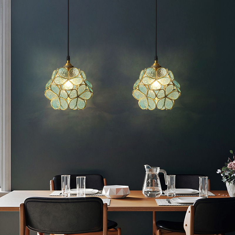 Frendorf | PetalGlow Glasblütenblatt-Pendelleuchte | Nordischer Stil | Elegantes Design für Ess- & Wohnzimmer