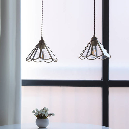 Frendorf | Geometra Vintage Pendelleuchte | Japanisches Design | Kupfer & Glas | Elegante Hängeleuchte