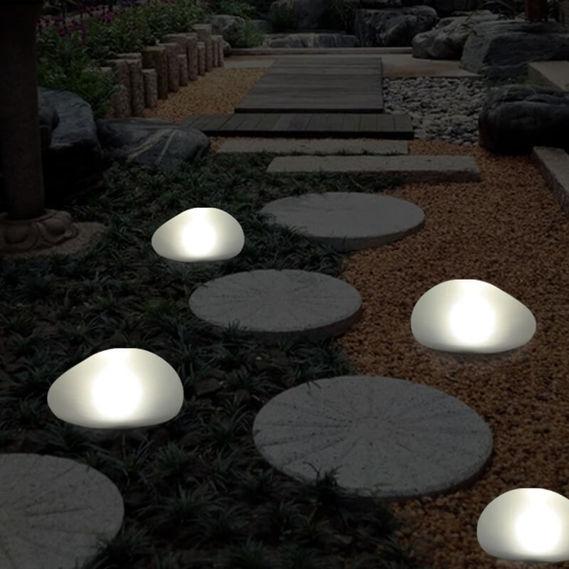 Frendorf | EcoPebble Solar LED Gartenleuchte | Solarbetrieben | Außenbeleuchtung | Dekorative Kieselsteinoptik